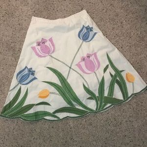 Anthropologie cream skirt made by elevenses